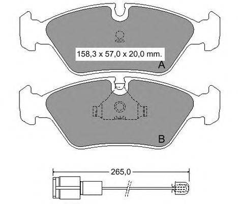Комплект тормозных колодок, дисковый тормоз VEMA 20629