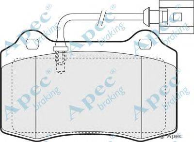 Комплект тормозных колодок, дисковый тормоз APEC braking PAD1374