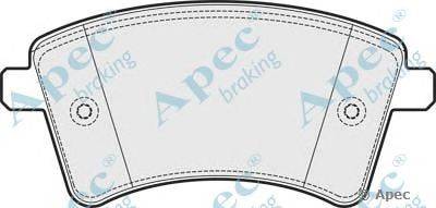 Комплект тормозных колодок, дисковый тормоз APEC braking PAD1656