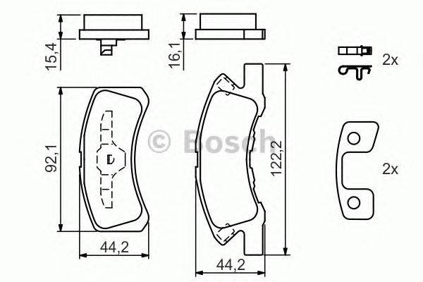 Комплект тормозных колодок, дисковый тормоз BOSCH 0 986 494 134