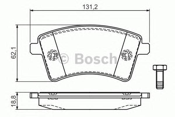 Комплект тормозных колодок, дисковый тормоз BOSCH BP1222