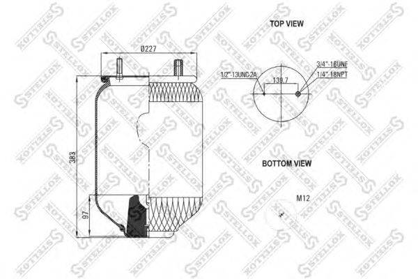 Кожух пневматической рессоры STELLOX 84-00119-SX