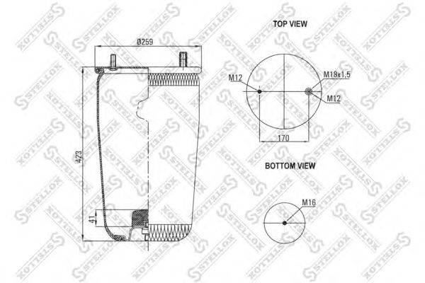 Кожух пневматической рессоры STELLOX 84-00123-SX