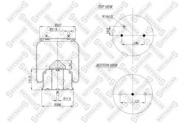 Кожух пневматической рессоры STELLOX 84-00146-SX