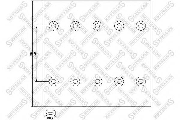 Комплект тормозных башмаков, барабанные тормоза STELLOX 19166