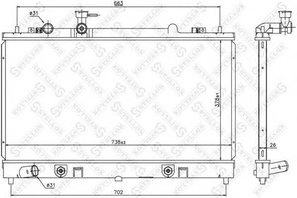 Радиатор, охлаждение двигателя STELLOX 10-26774-SX