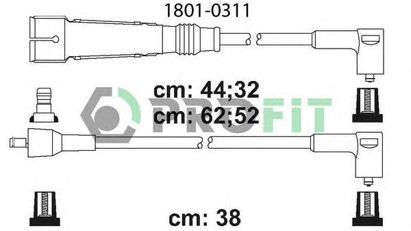 Комплект проводов зажигания PROFIT 18010311