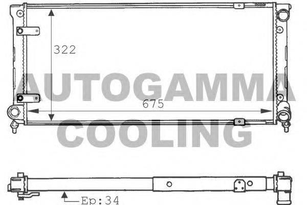 Радиатор, охлаждение двигателя AUTOGAMMA 100963