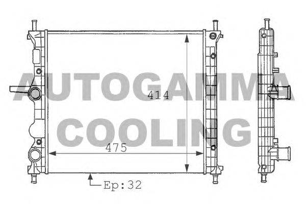 Радиатор, охлаждение двигателя AUTOGAMMA 101170
