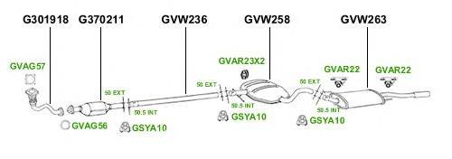 Система выпуска ОГ GT Exhaust 2914