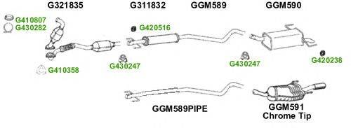 Система выпуска ОГ GT Exhaust 9711