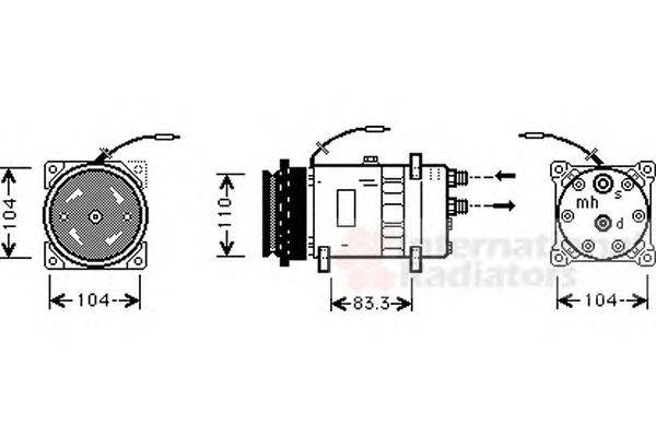 Компрессор, кондиционер VAN WEZEL 1700K064