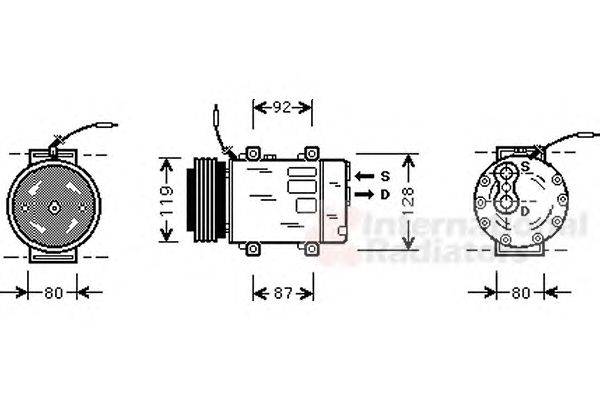 Компрессор, кондиционер VAN WEZEL 4300K283