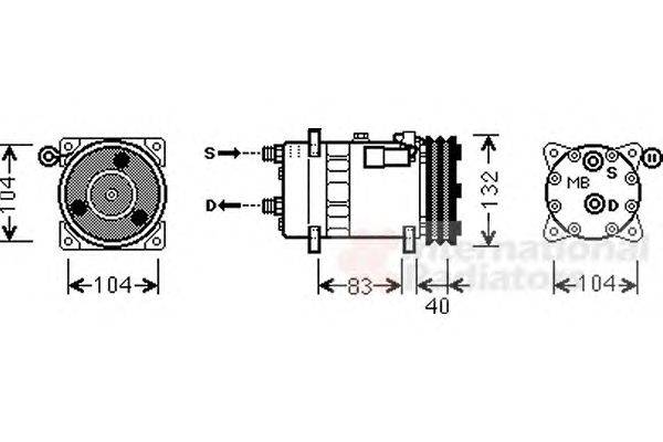 Компрессор, кондиционер VAN WEZEL 0200K200