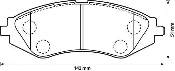 Комплект тормозных колодок, дисковый тормоз JURID 23234