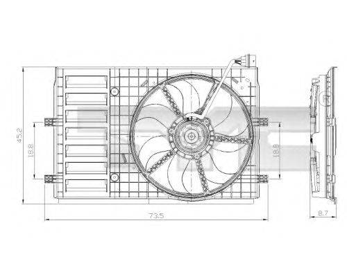 Вентилятор, охлаждение двигателя TYC 8370035