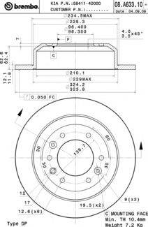 Тормозной диск BREMBO 08.A633.10