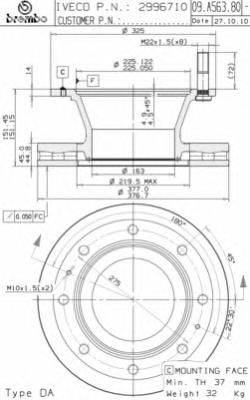 Тормозной диск BREMBO 09.A563.80