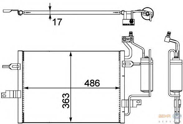 Конденсатор, кондиционер HELLA 8FC 351 302-481