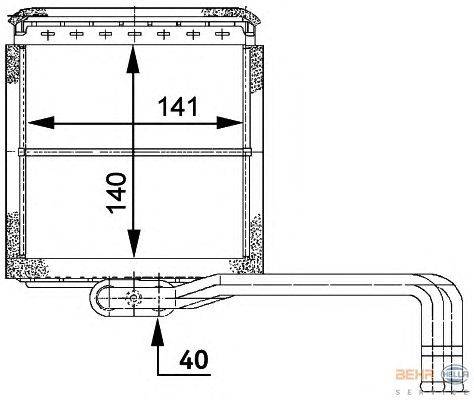 Теплообменник, отопление салона HELLA 8FH 351 312-041