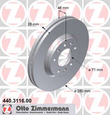 Тормозной диск ZIMMERMANN 440311600
