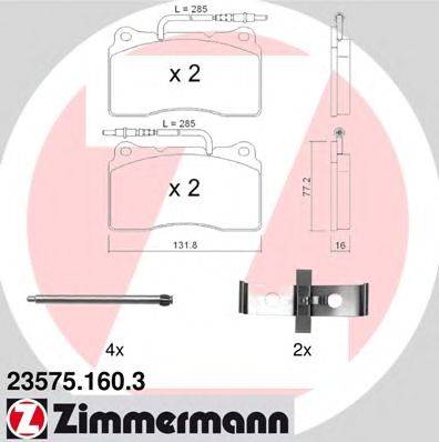 Комплект тормозных колодок, дисковый тормоз ZIMMERMANN 23575.160.3