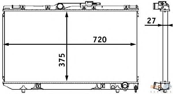 Радиатор, охлаждение двигателя HELLA 8MK 376 708-121