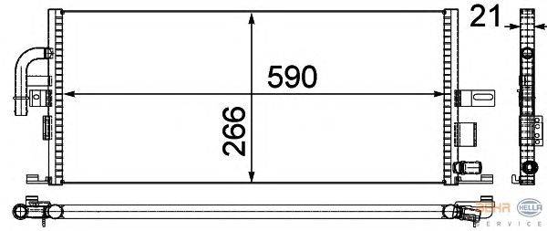 Низкотемпературный охладитель, интеркулер HELLA 8MK 376 721-081