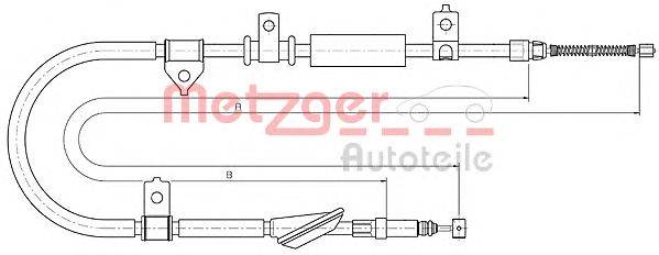 Трос, стояночная тормозная система METZGER 105236