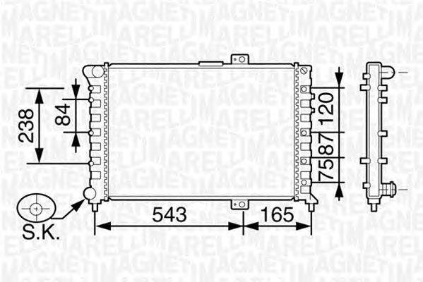 Радиатор, охлаждение двигателя MAGNETI MARELLI 350213117500