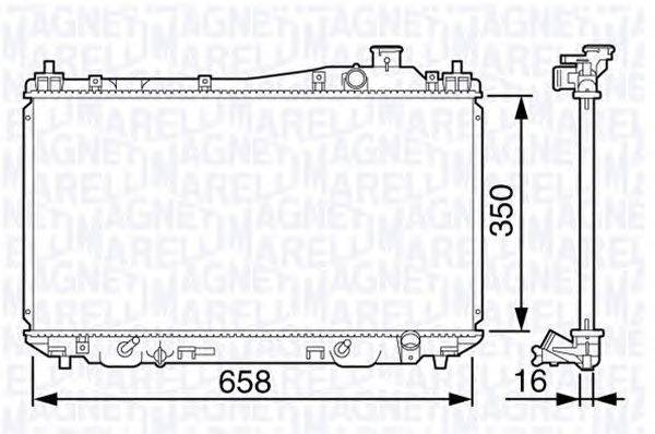 Радиатор, охлаждение двигателя MAGNETI MARELLI 350213132900