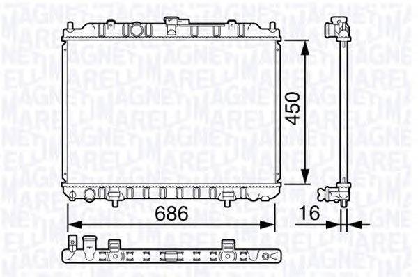 Радиатор, охлаждение двигателя MAGNETI MARELLI 350213135200