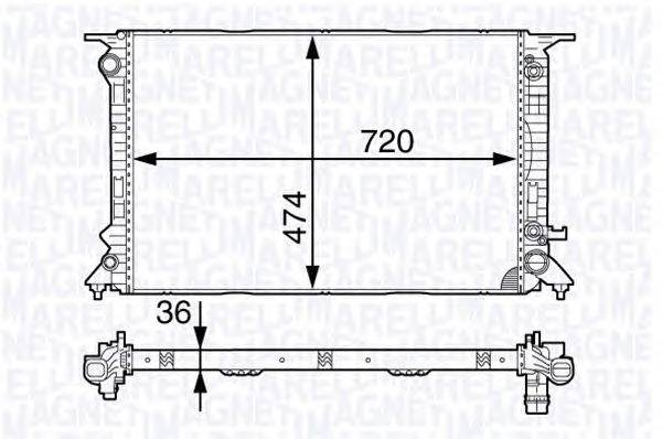 Радиатор, охлаждение двигателя MAGNETI MARELLI 350213141900