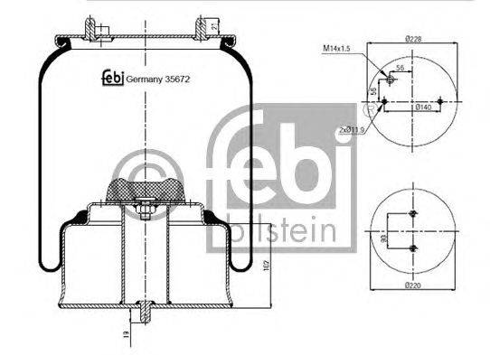 Кожух пневматической рессоры FEBI BILSTEIN 35672