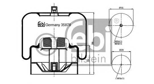 Кожух пневматической рессоры FEBI BILSTEIN 35878