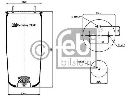 Кожух пневматической рессоры FEBI BILSTEIN 39909