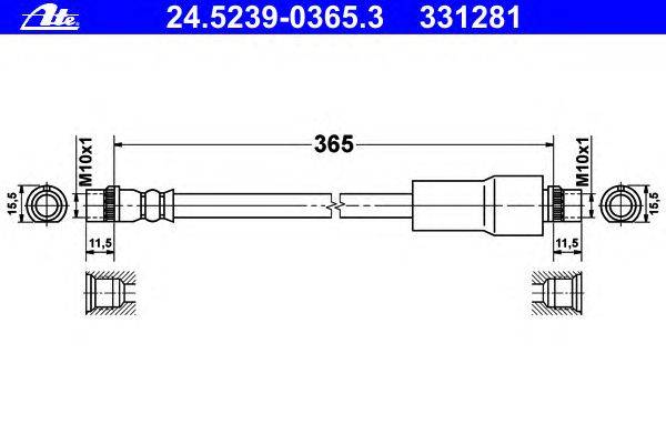 Тормозной шланг ATE 24.5239-0365.3