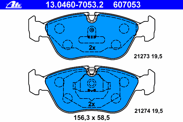 Комплект тормозных колодок, дисковый тормоз ATE 13046070532