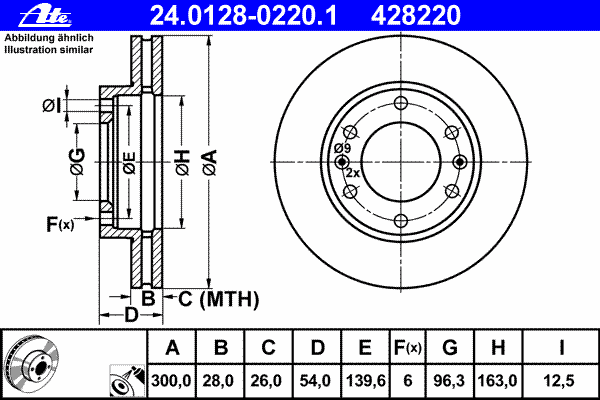 Тормозной диск ATE 24.0128-0220.1