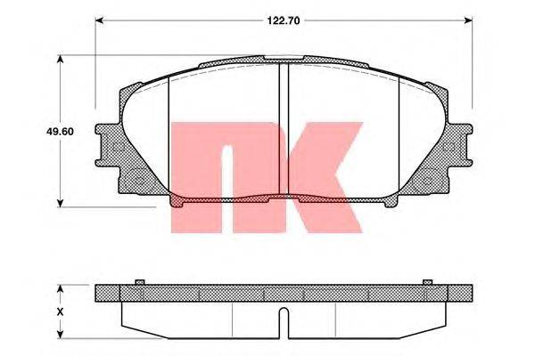 Комплект тормозных колодок, дисковый тормоз NK 224576