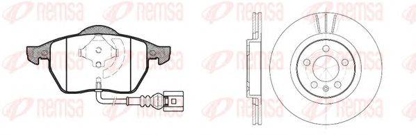 Комплект тормозов, дисковый тормозной механизм REMSA 8390.06