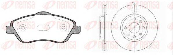 Комплект тормозов, дисковый тормозной механизм REMSA 877403
