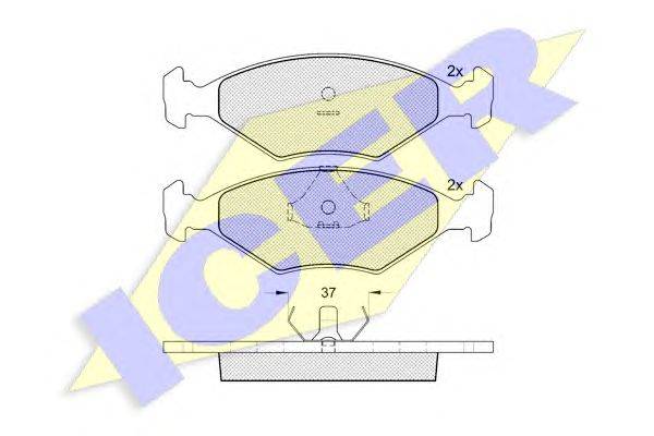 Комплект тормозных колодок, дисковый тормоз ICER 21194