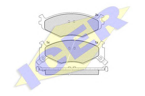 Комплект тормозных колодок, дисковый тормоз ICER 21815