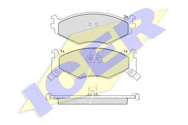 Комплект тормозных колодок, дисковый тормоз ICER 141056-205
