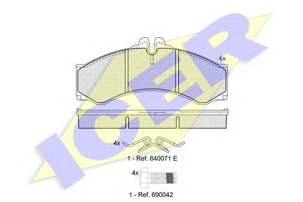 Комплект тормозных колодок, дисковый тормоз ICER 141126-204