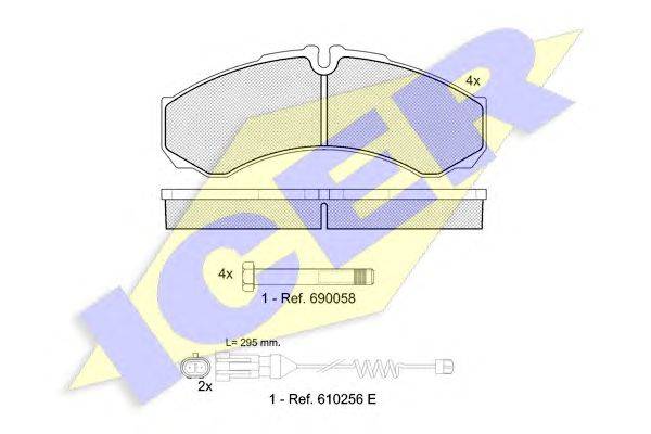 Комплект тормозных колодок, дисковый тормоз ICER 141208-200