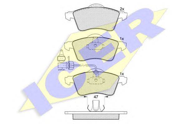 Комплект тормозных колодок, дисковый тормоз ICER 23163