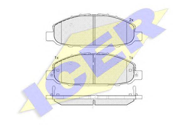 Комплект тормозных колодок, дисковый тормоз ICER 141813-202