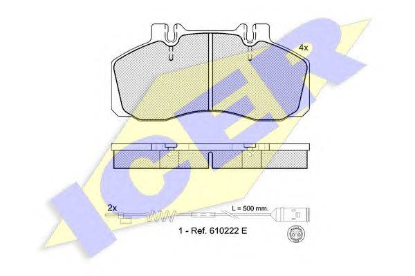 Комплект тормозных колодок, дисковый тормоз ICER 151080-110
